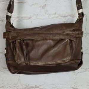 Fossil ~ pebble grain handbag ~ dark brown